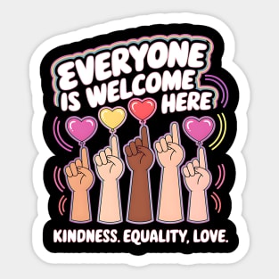 Everyone Is Welcome Here Idaho Teacher Design – Heart Balloons Alt Edition Sticker
